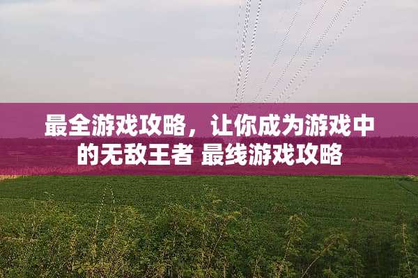 最全游戏攻略，让你成为游戏中的无敌王者 最线游戏攻略