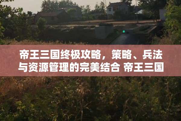 帝王三国终极攻略，策略、兵法与资源管理的完美结合 帝王三国攻略
