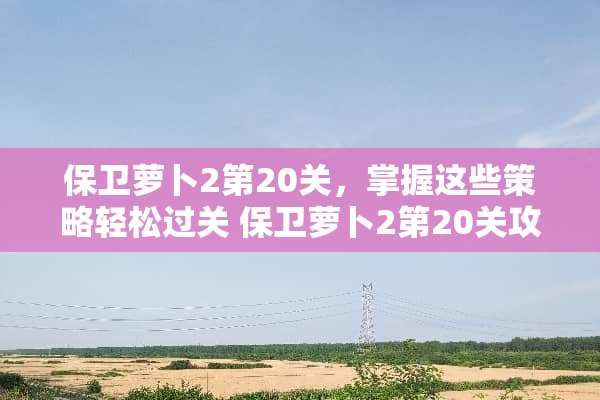 保卫萝卜2第20关，掌握这些策略轻松过关 保卫萝卜2第20关攻略