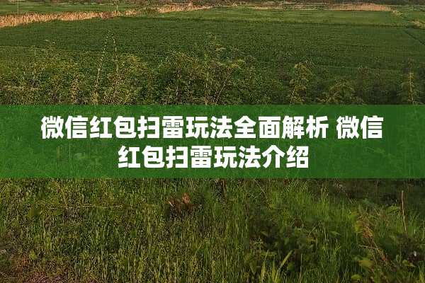 微信红包扫雷玩法全面解析 微信红包扫雷玩法介绍