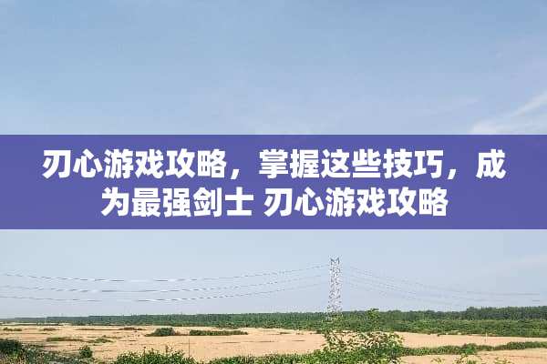 刃心游戏攻略，掌握这些技巧，成为最强剑士 刃心游戏攻略