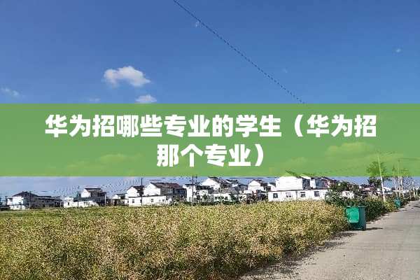 华为招哪些专业的学生（华为招那个专业）