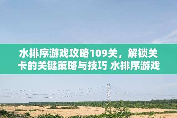 水排序游戏攻略109关，解锁关卡的关键策略与技巧 水排序游戏攻略109关