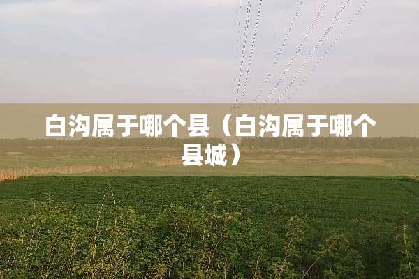 白沟属于哪个县（白沟属于哪个县城）