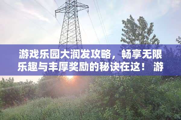 游戏乐园大润发攻略，畅享无限乐趣与丰厚奖励的秘诀在这！ 游戏乐园大润发攻略