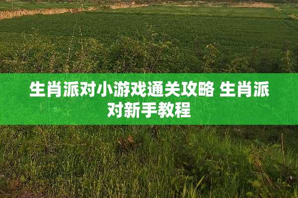 生肖派对小游戏通关攻略 生肖派对新手教程