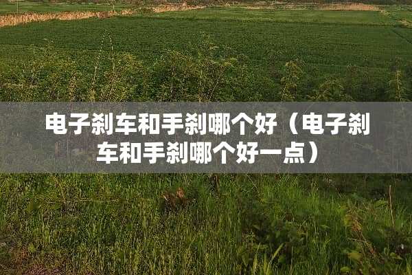 电子刹车和手刹哪个好（电子刹车和手刹哪个好一点）