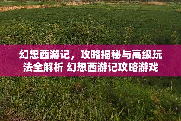 幻想西游记，攻略揭秘与高级玩法全解析 幻想西游记攻略游戏