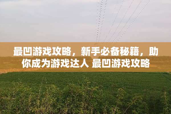 最凹游戏攻略，新手必备秘籍，助你成为游戏达人 最凹游戏攻略