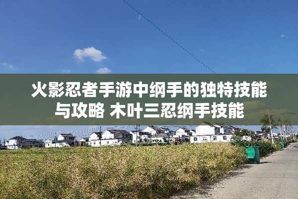 火影忍者手游中纲手的独特技能与攻略 木叶三忍纲手技能