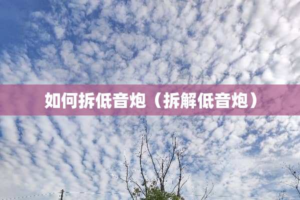 如何拆低音炮（拆解低音炮）