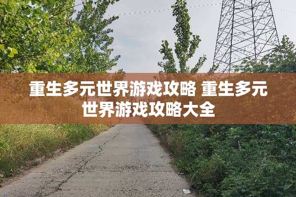 重生多元世界游戏攻略 重生多元世界游戏攻略大全