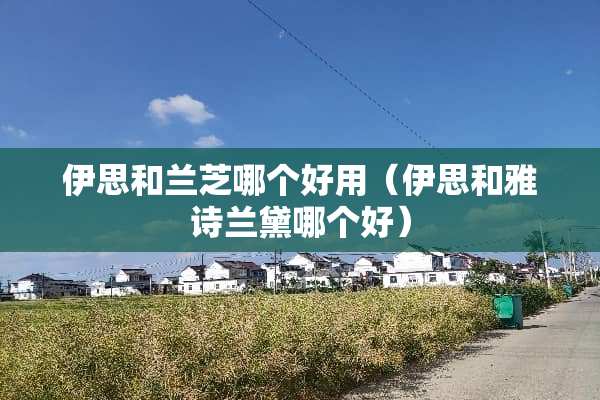 伊思和兰芝哪个好用（伊思和雅诗兰黛哪个好）