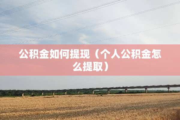 公积金如何提现（个人公积金怎么提取）