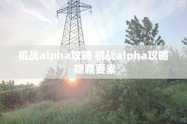 机战alpha攻略 机战alpha攻略 隐藏要素