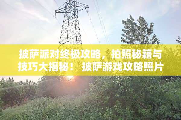 披萨派对终极攻略，拍照秘籍与技巧大揭秘！ 披萨游戏攻略照片