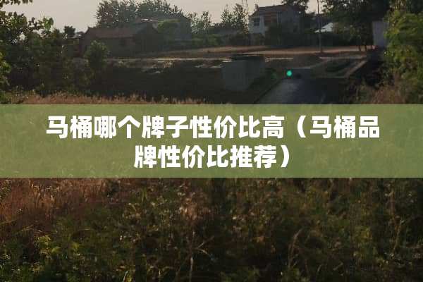 马桶哪个牌子性价比高（马桶品牌性价比推荐）