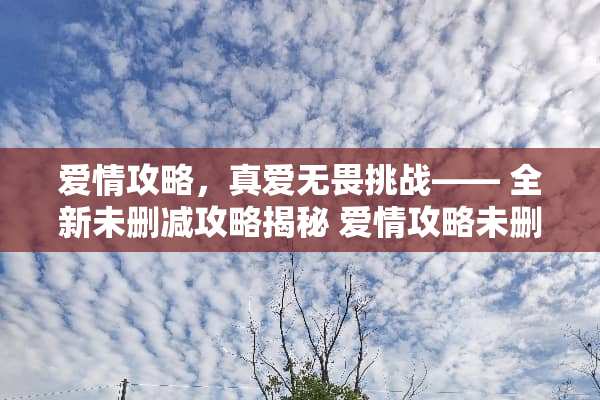 爱情攻略，真爱无畏挑战—— 全新未删减攻略揭秘 爱情攻略未删减