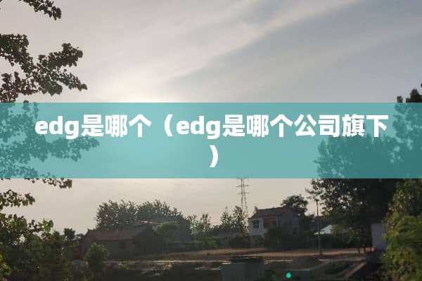 edg是哪个（edg是哪个公司旗下）