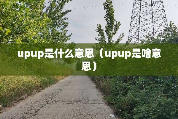 upup是什么意思（upup是啥意思）