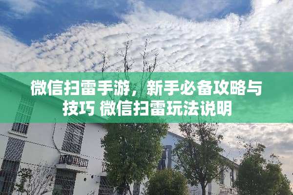微信扫雷手游，新手必备攻略与技巧 微信扫雷玩法说明