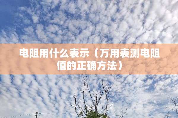电阻用什么表示（万用表测电阻值的正确方法）