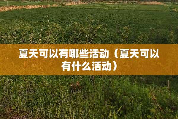 夏天可以有哪些活动（夏天可以有什么活动）