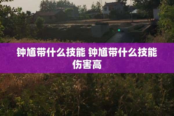钟馗带什么技能 钟馗带什么技能伤害高