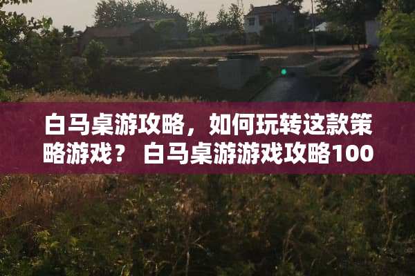 白马桌游攻略，如何玩转这款策略游戏？ 白马桌游游戏攻略100