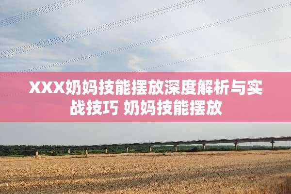 XXX奶妈技能摆放深度解析与实战技巧 奶妈技能摆放