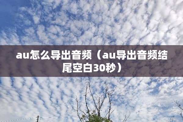 au怎么导出音频（au导出音频结尾空白30秒）