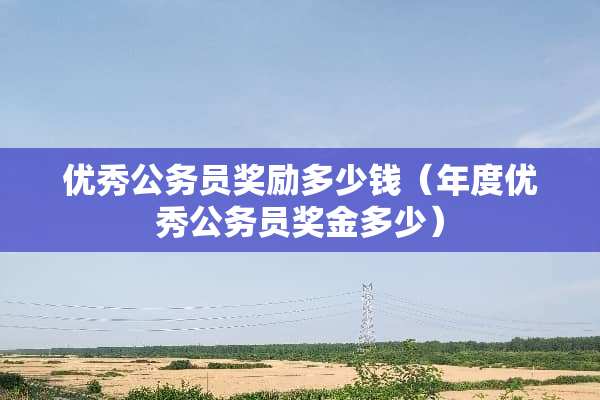 优秀公务员奖励多少钱（年度优秀公务员奖金多少）