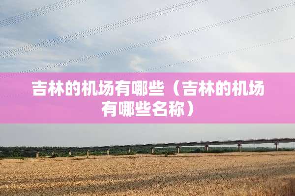 吉林的机场有哪些（吉林的机场有哪些名称）