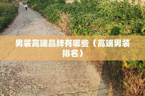男装高端品牌有哪些（高端男装排名）