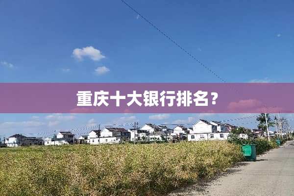 重庆十大银行排名？