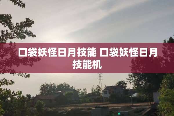 口袋妖怪日月技能 口袋妖怪日月技能机