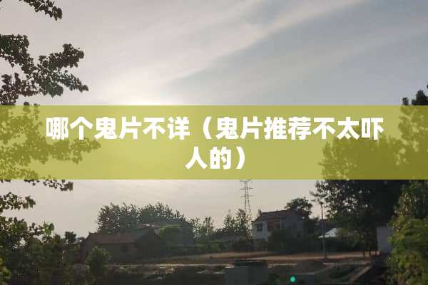 哪个鬼片不详（鬼片推荐不太吓人的）