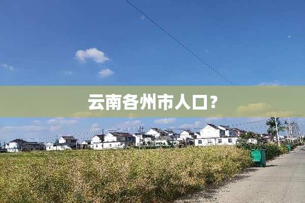 云南各州市人口？