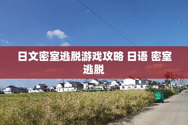 日文密室逃脱游戏攻略 日语 密室逃脱