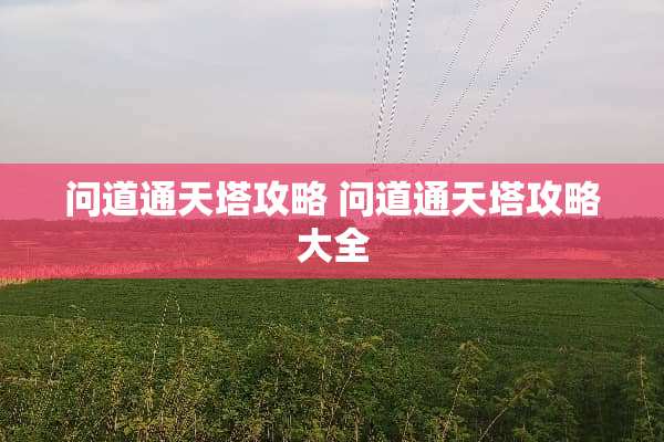 问道通天塔攻略 问道通天塔攻略大全