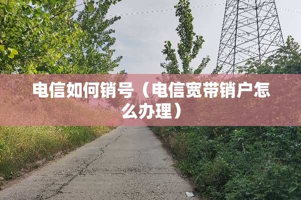 电信如何销号（电信宽带销户怎么办理）