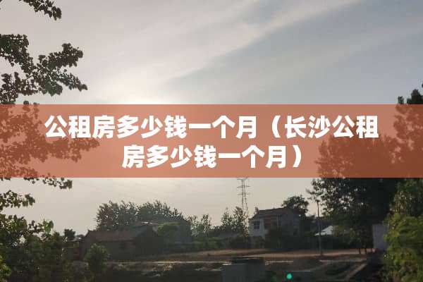 公租房多少钱一个月（长沙公租房多少钱一个月）