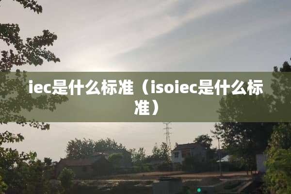iec是什么标准（isoiec是什么标准）