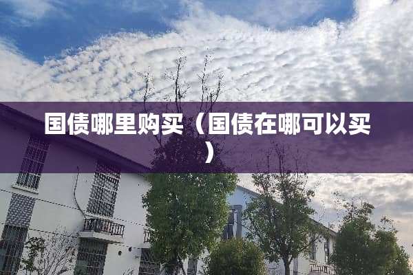 国债哪里购买（国债在哪可以买）