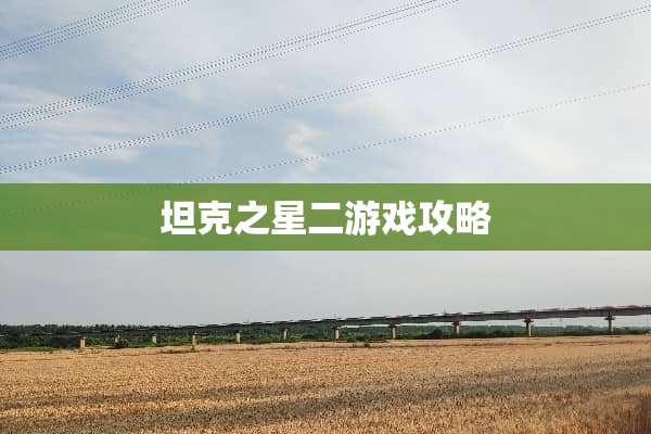 坦克之星二游戏攻略