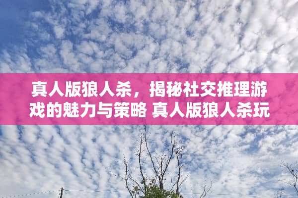 真人版狼人杀，揭秘社交推理游戏的魅力与策略 真人版狼人杀玩法