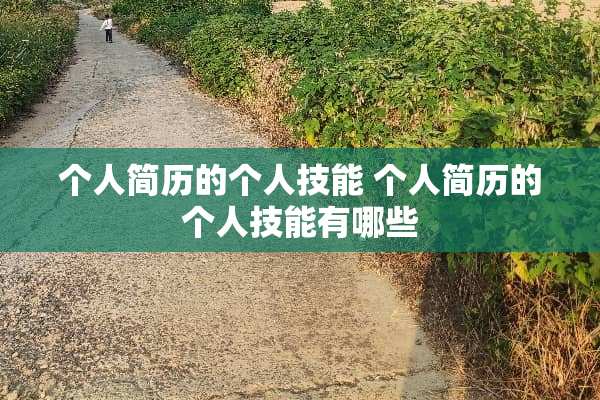 个人简历的个人技能 个人简历的个人技能有哪些
