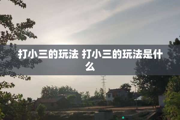 打小三的玩法 打小三的玩法是什么