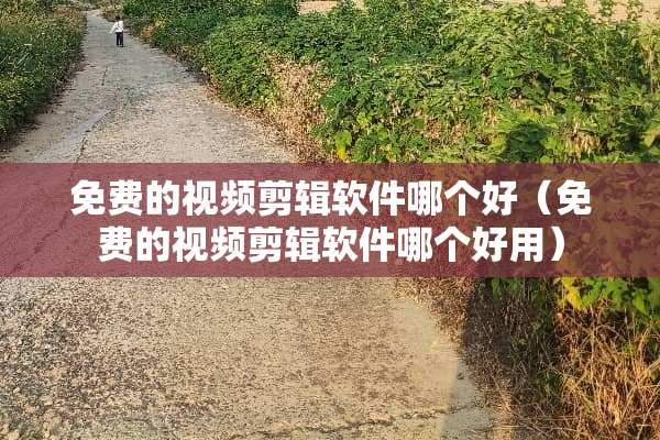 免费的视频剪辑软件哪个好（免费的视频剪辑软件哪个好用）
