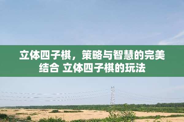 立体四子棋，策略与智慧的完美结合 立体四子棋的玩法